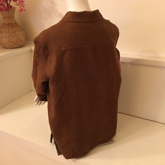 EASY SPIRIT BUTTON DOWN SHIRT. Brown Size L. - Picture 5 of 6